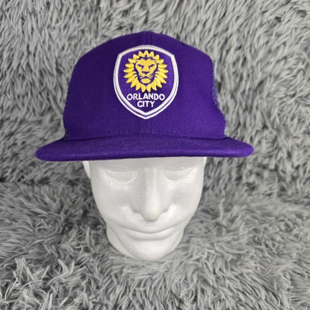 New Era Orlando City SC Hat Mens OSFM Purple 9FIFTY Snapback Trucker MLS Soccer